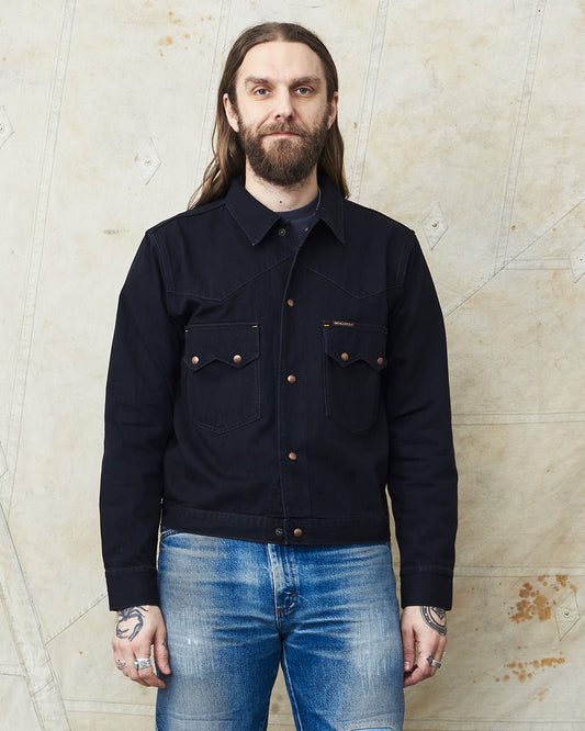 Indigofera Cooper Soot Black Rinsed Denim Jacket