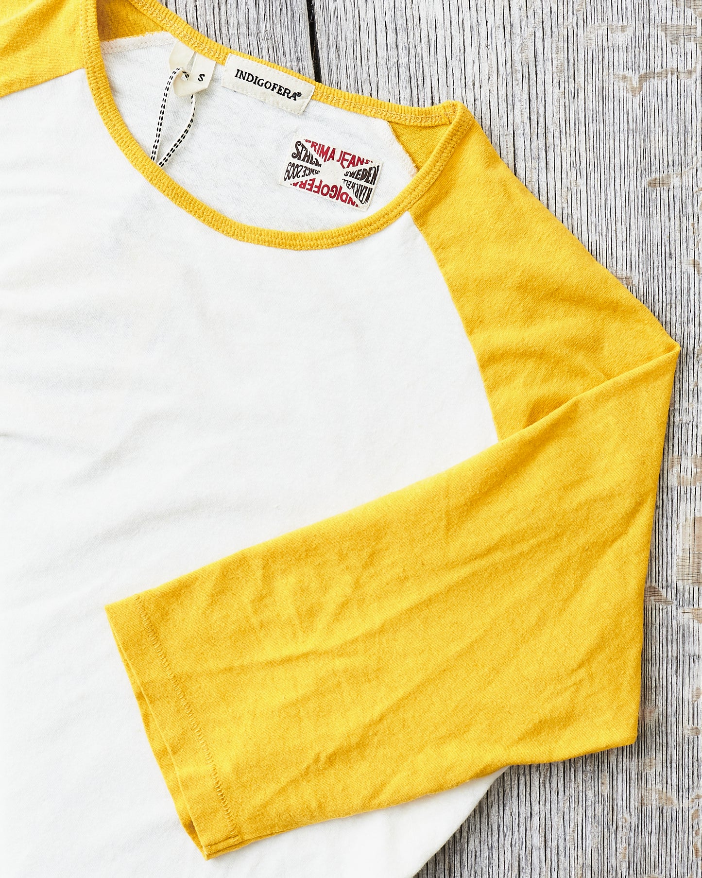 Indigofera Leon Raglan Sweater Hemp / Cotton Cocatoo White / Yellow