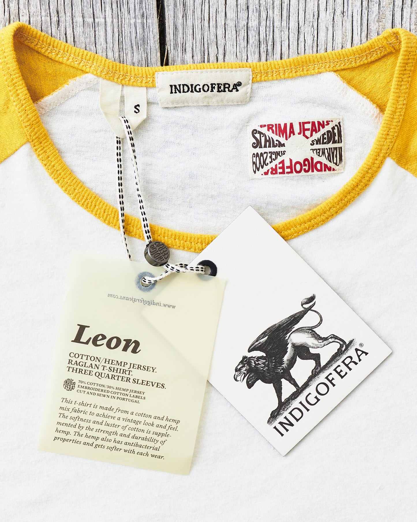 Indigofera Leon Raglan Sweater Hemp / Cotton Cocatoo White / Yellow