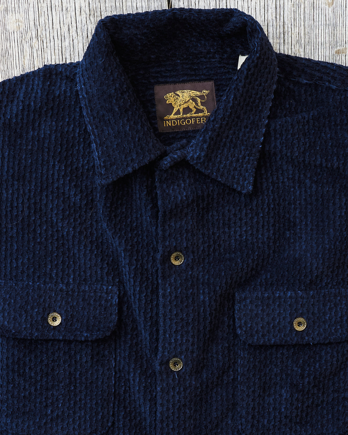 Indigofera Webster Shirt Dobby Corduroy Navy