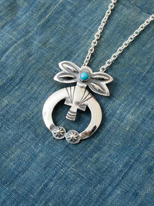 Larry Smith Butterfly Naja Silver Pendant Turquoise NL-0106