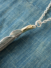 Larry Smith Eagle Head Feather Silver Pendent With 18K Gold Accent EFNL-0041-L