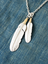 Larry Smith Eagle Head Feather Silver Pendent With 18K Gold Accent EFNL-0041-L