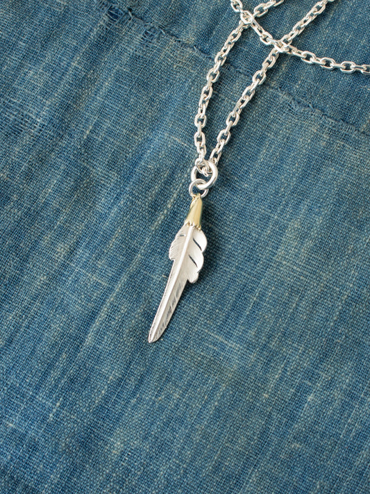Larry Smith Eagle Head Feather 18K Gold Accent EFNL-0045-L
