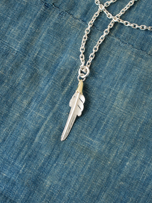 Larry Smith Eagle Head Feather 18K Gold Accent EFNL-0045-L