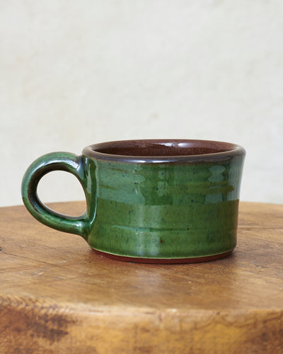 Tender Half Height Coffee Mug Green Glaze