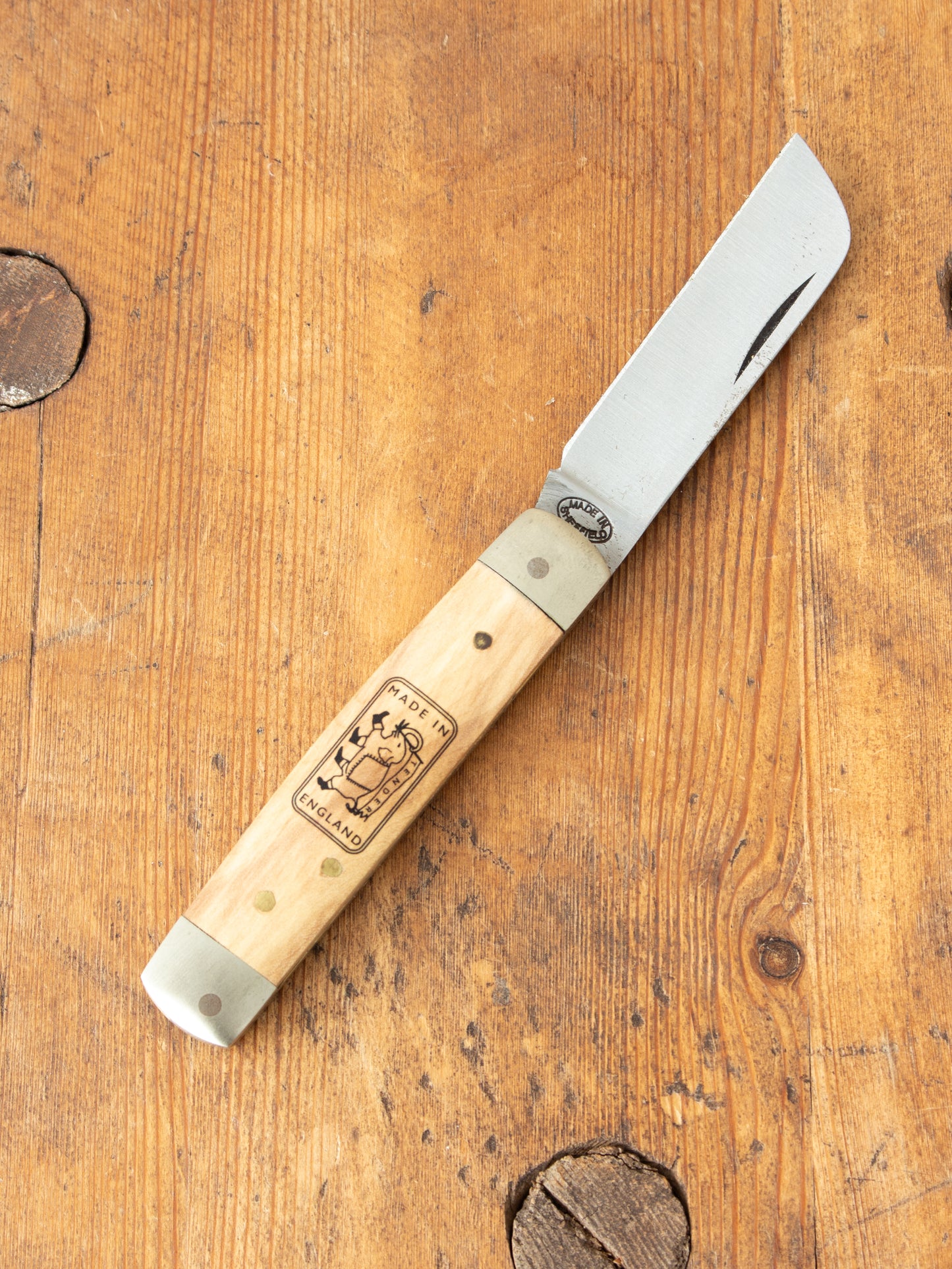 Tender Double Bolster Penknife Pear Wood