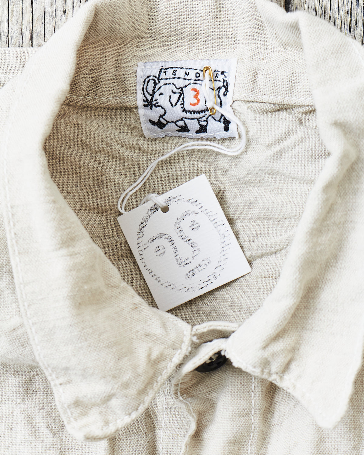 Tender 410 Three Pocket Square Tail Shirt Rinse Cotton & Linen