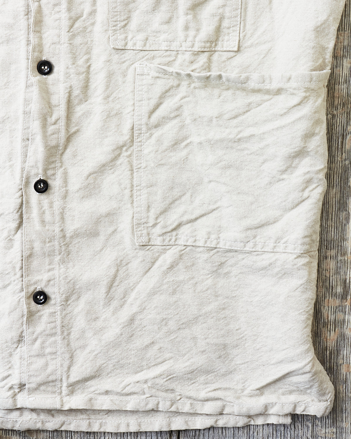 Tender 410 Three Pocket Square Tail Shirt Rinse Cotton & Linen