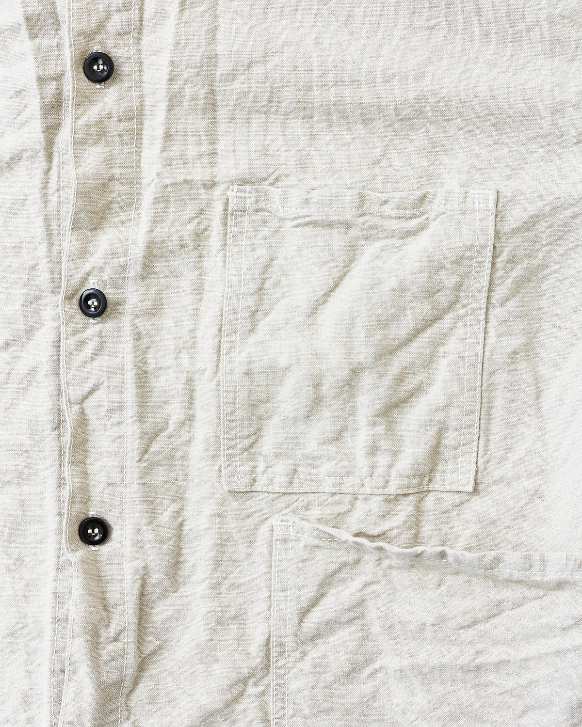 Tender 410 Three Pocket Square Tail Shirt Rinse Cotton & Linen