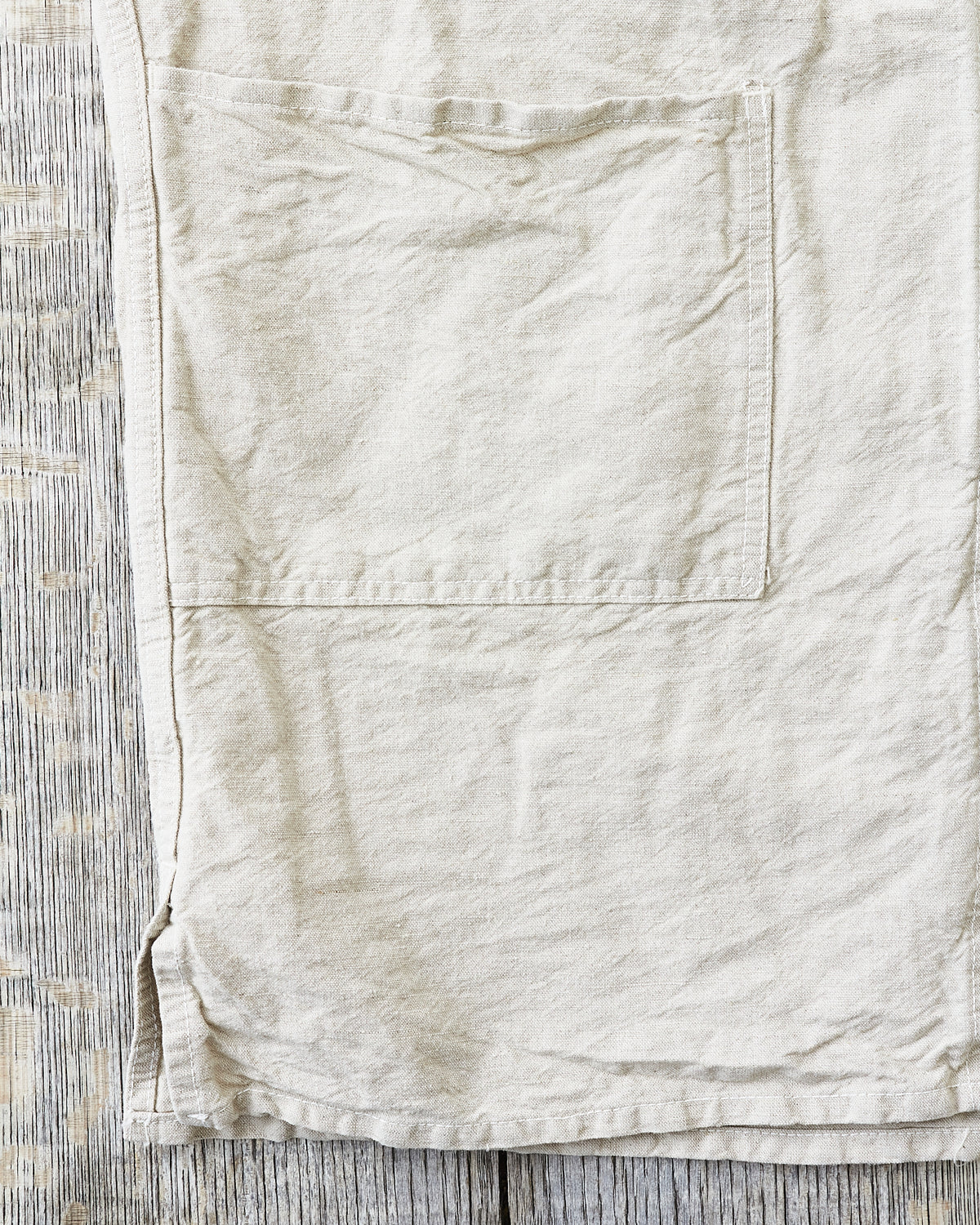 Tender 410 Three Pocket Square Tail Shirt Rinse Cotton & Linen