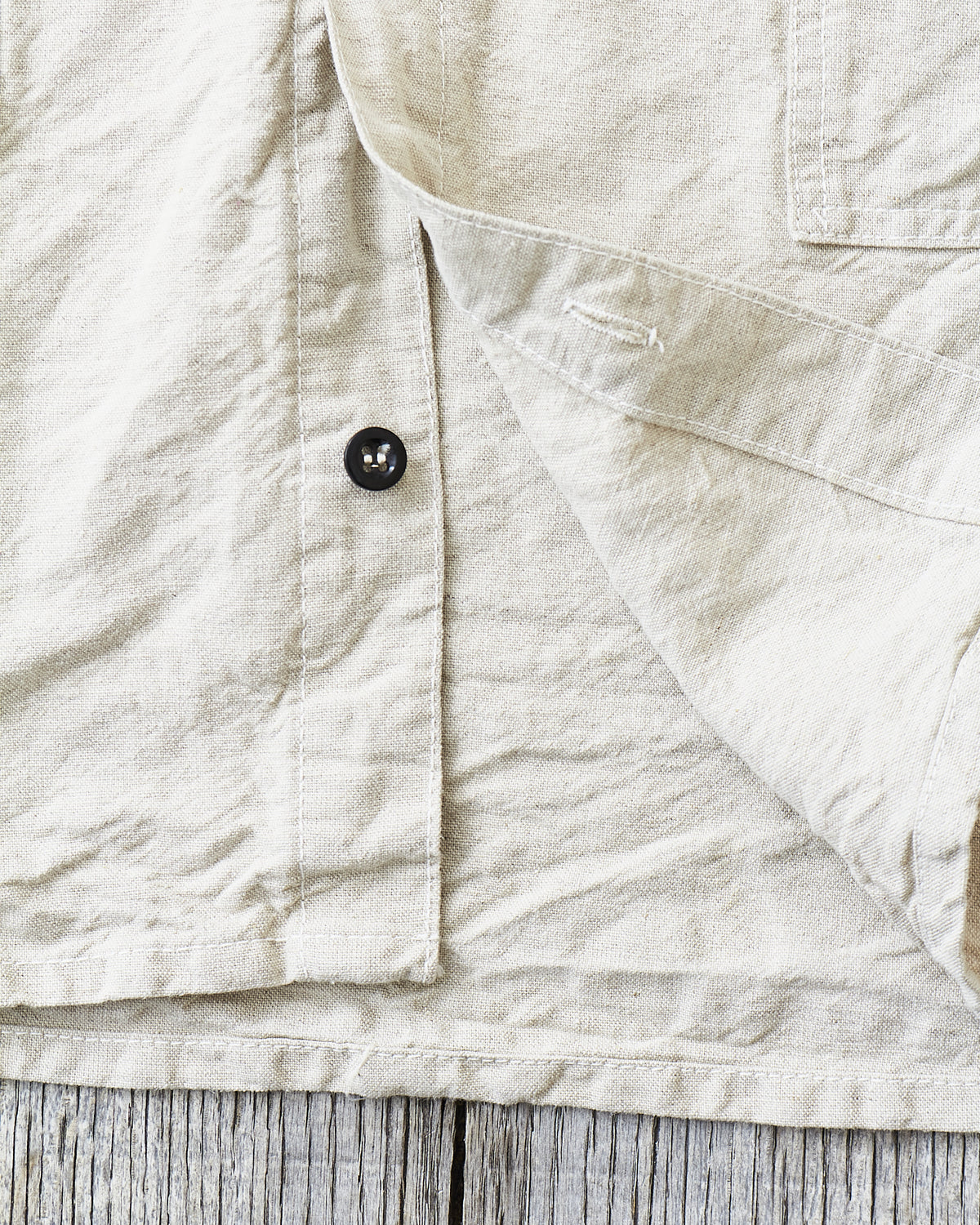 Tender 410 Three Pocket Square Tail Shirt Rinse Cotton & Linen