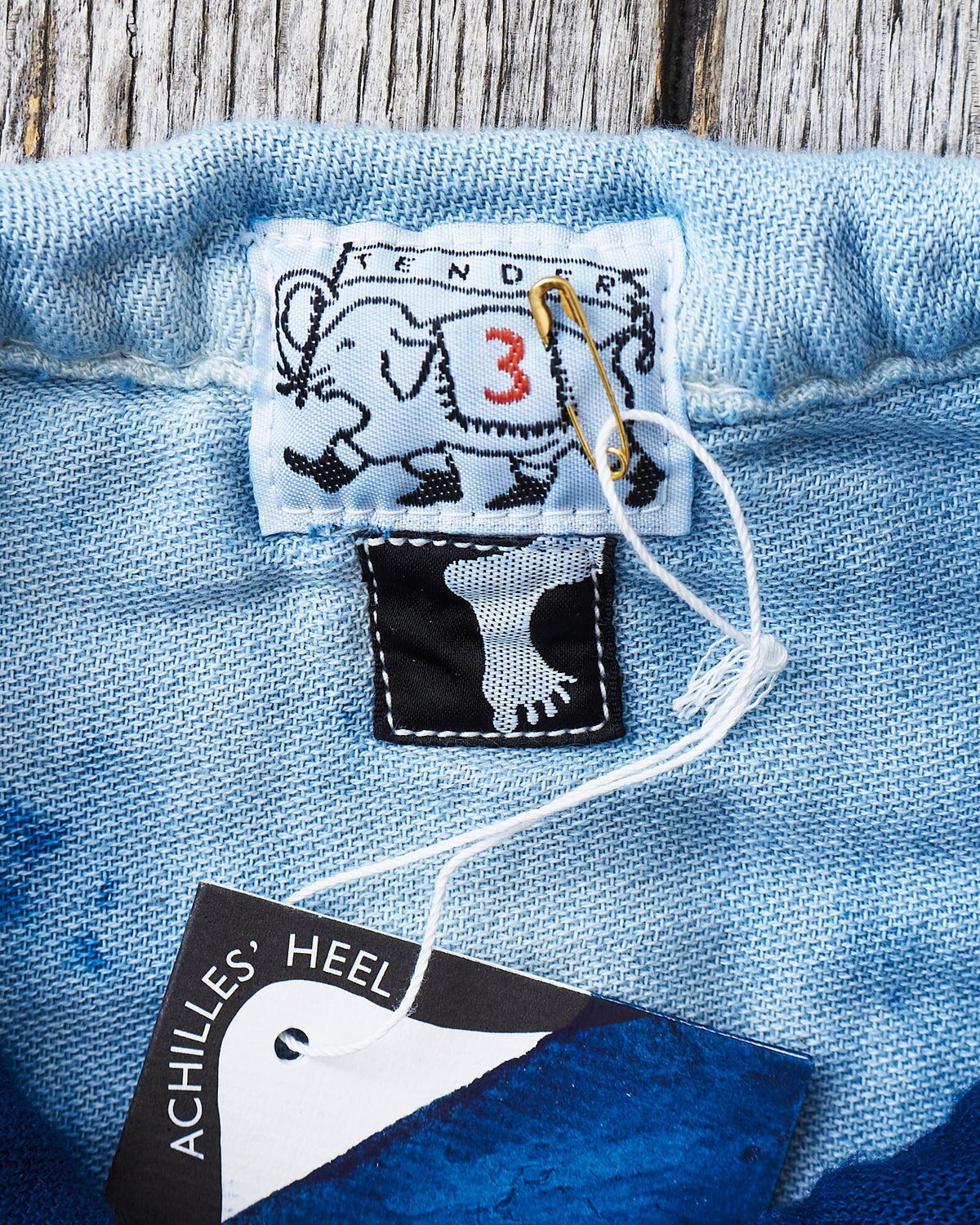 Tender 479 Short Sleeve Square Tail Yoke Pocket Shirt Cotton Sateen Achilles Heel Indigo