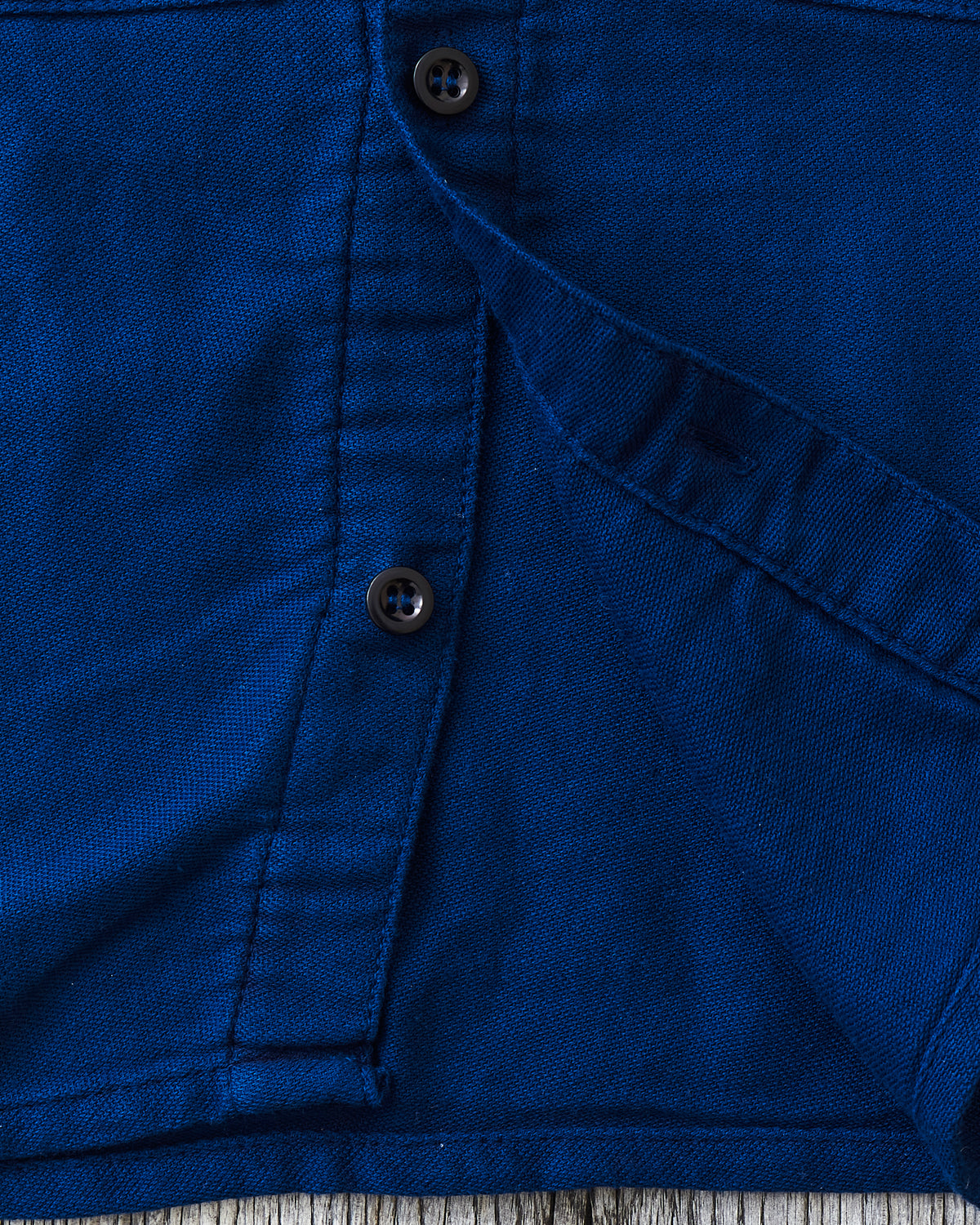 Tender 479 Short Sleeve Square Tail Yoke Pocket Shirt Cotton Sateen Achilles Heel Indigo
