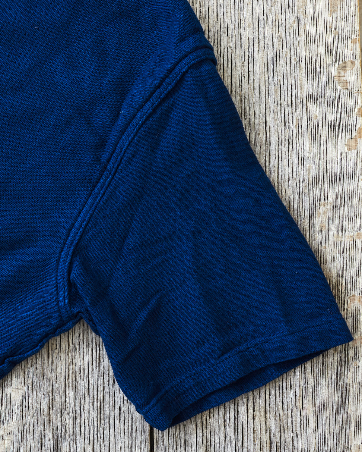 Tender 479 Short Sleeve Square Tail Yoke Pocket Shirt Cotton Sateen Achilles Heel Indigo