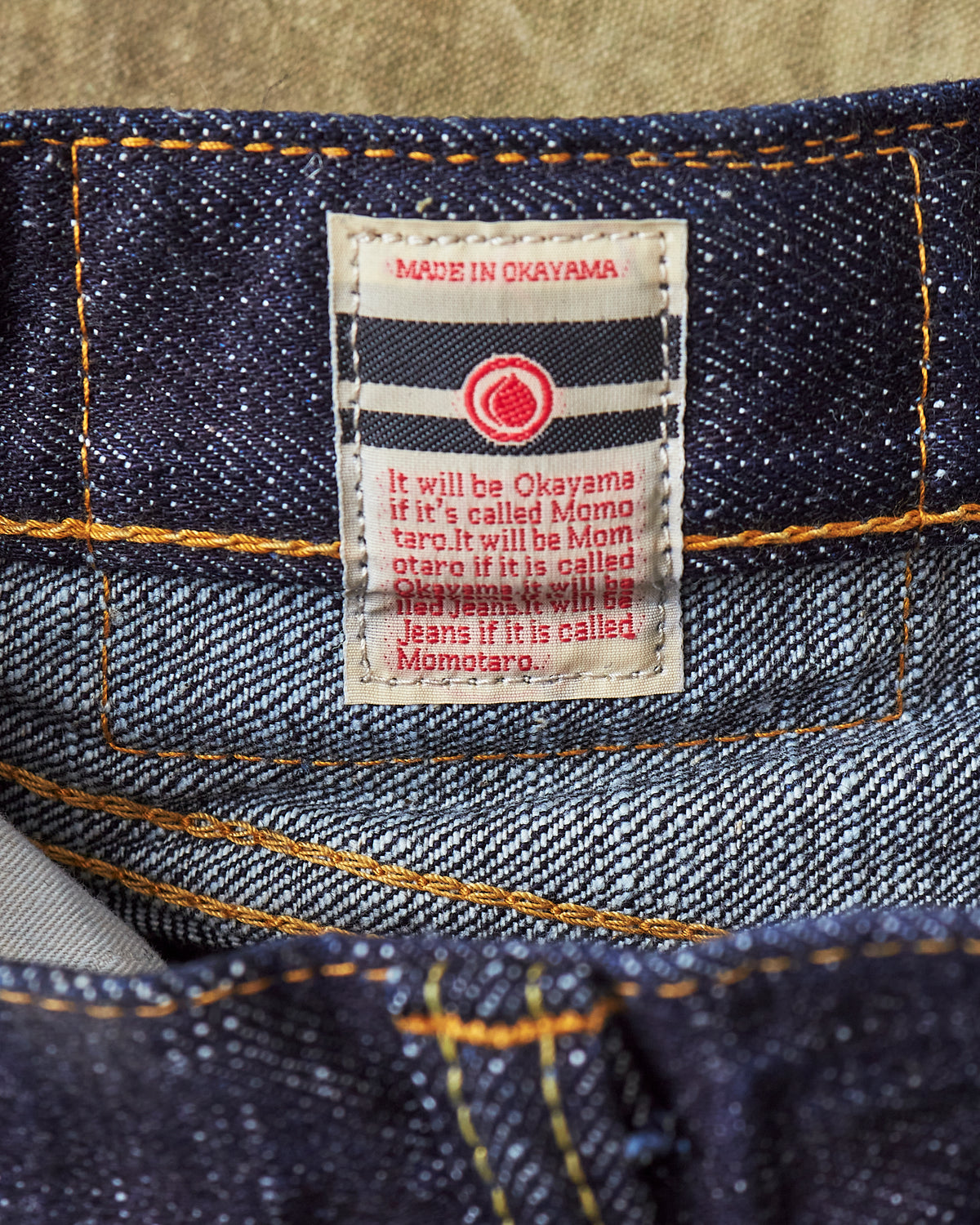 Second Hand Momotaro Lot 0605-82 Natural Tapered 16oz Texture Denim W30