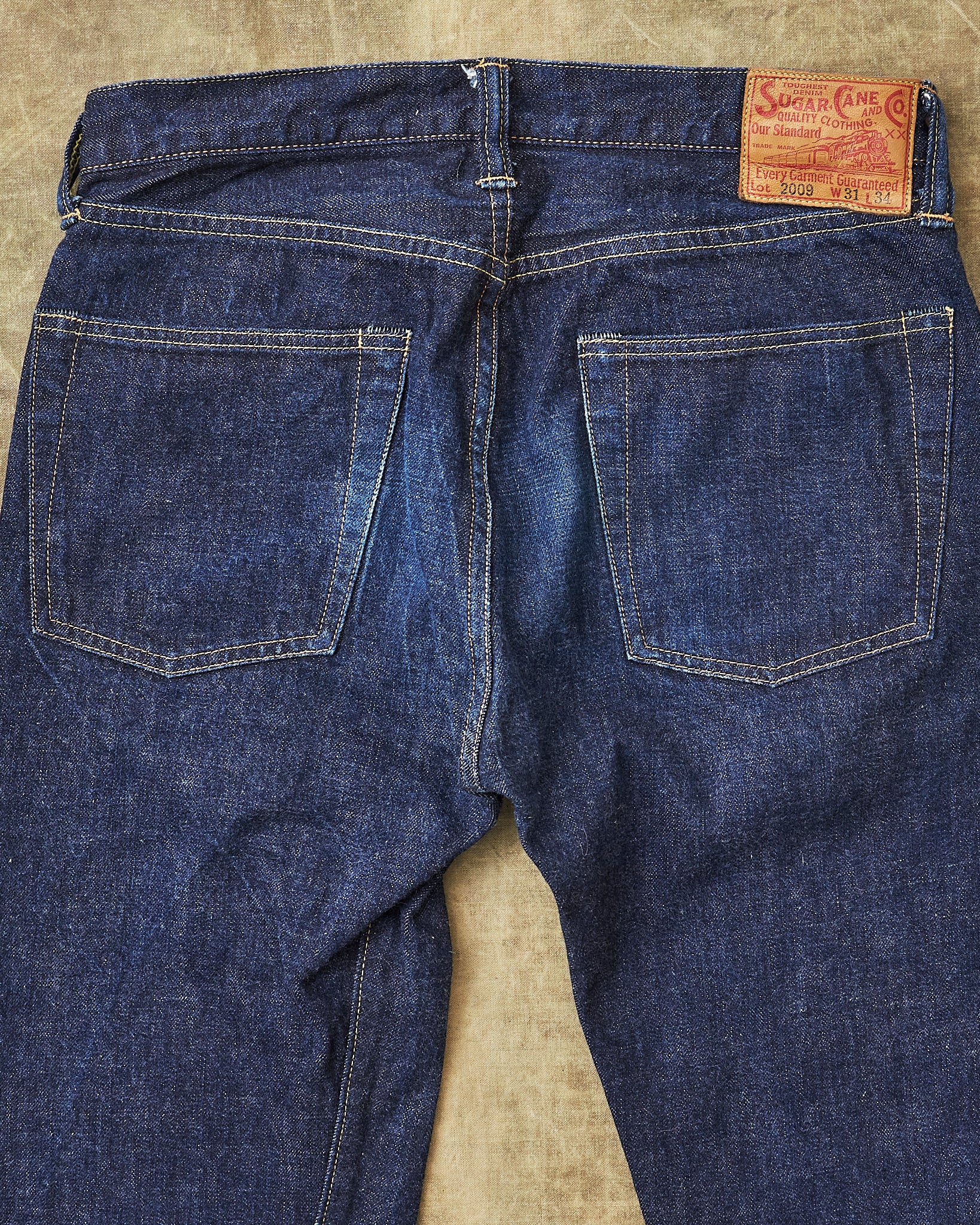 【新品未使用】Sugar Cane Lot 2009 W31 L34 Second Hand Sugar Cane & Co. Lot 2009 Slim Straight One Wash