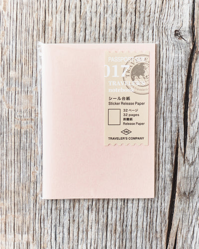 Traveler's Company #017 Passport Notebook Sticker Release Paper