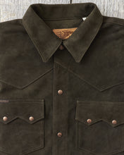 Indigofera Cooper Jacket Goat Skin Suede Dark Olive