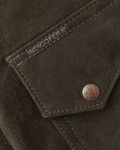 Indigofera Cooper Jacket Goat Skin Suede Dark Olive