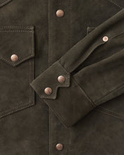 Indigofera Cooper Jacket Goat Skin Suede Dark Olive