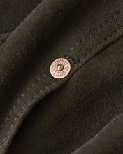 Indigofera Cooper Jacket Goat Skin Suede Dark Olive