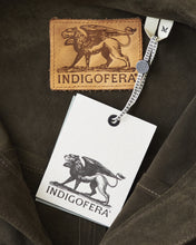 Indigofera Cooper Jacket Goat Skin Suede Dark Olive