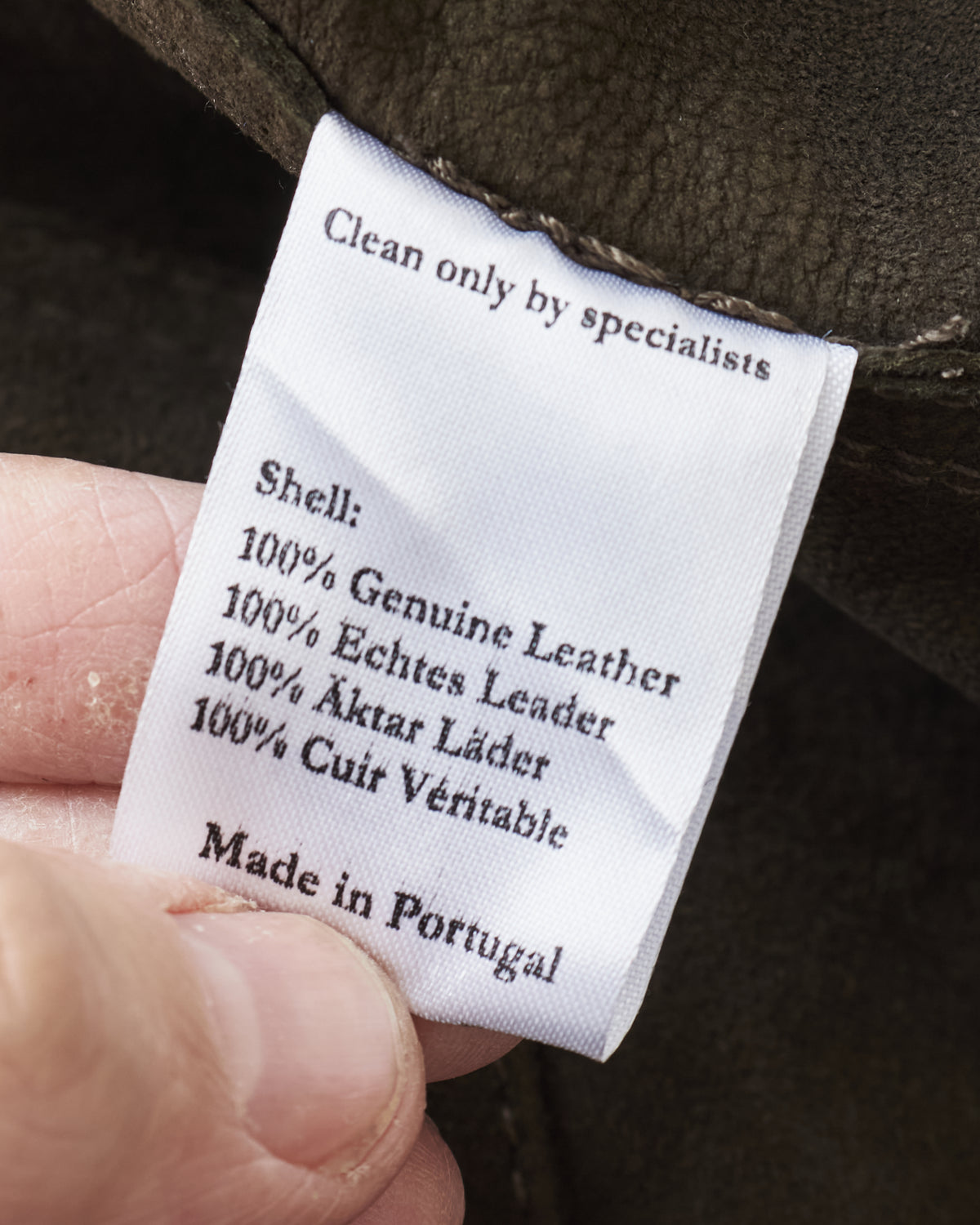Indigofera Cooper Jacket Goat Skin Suede Dark Olive