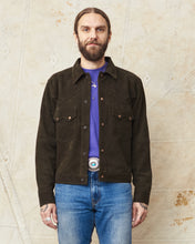 Indigofera Cooper Jacket Goat Skin Suede Dark Olive