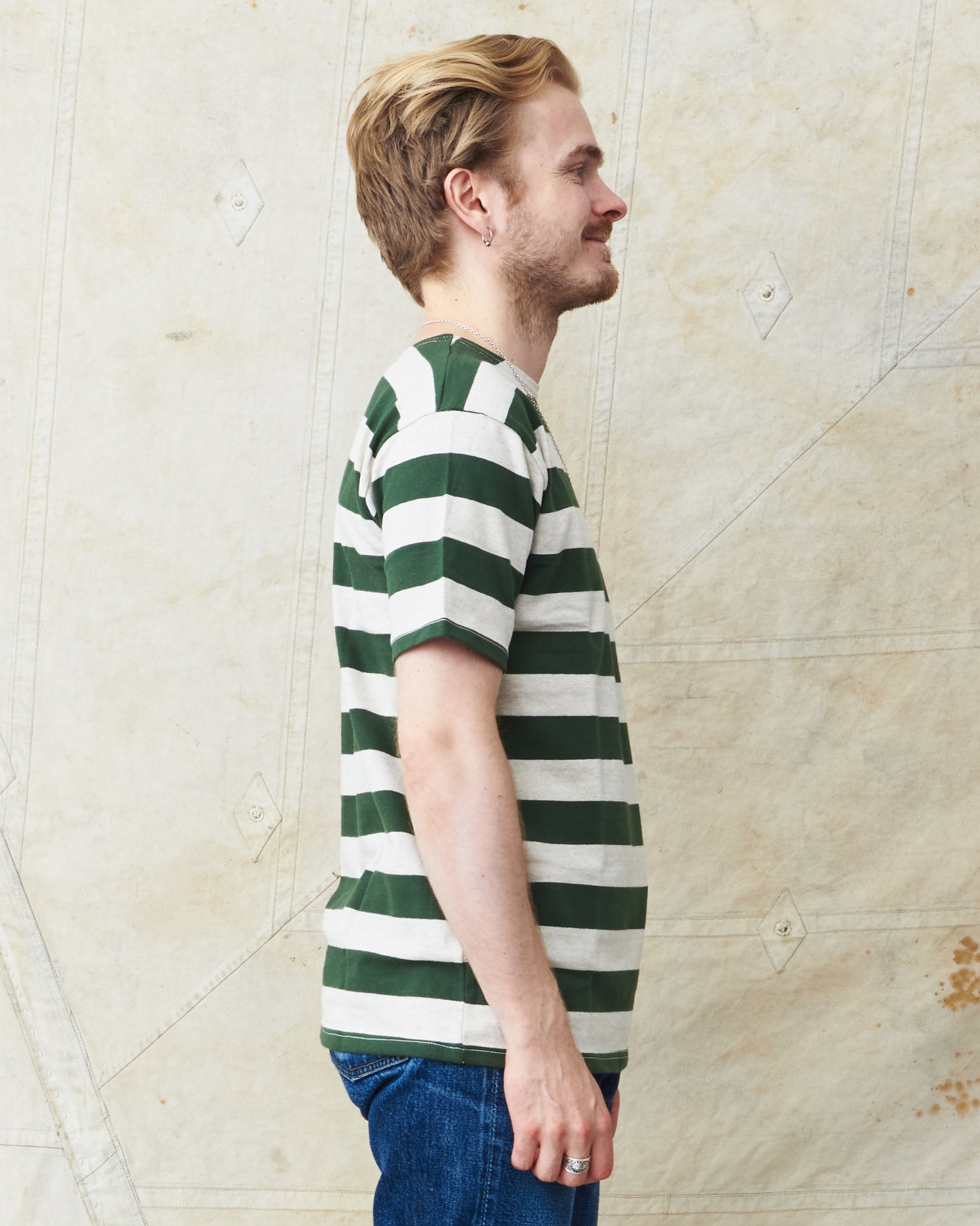 Warehouse & Co. Lot 4050 Short Sleeve Shirt Green / Oatmeal