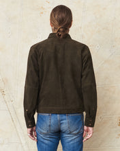 Indigofera Cooper Jacket Goat Skin Suede Dark Olive