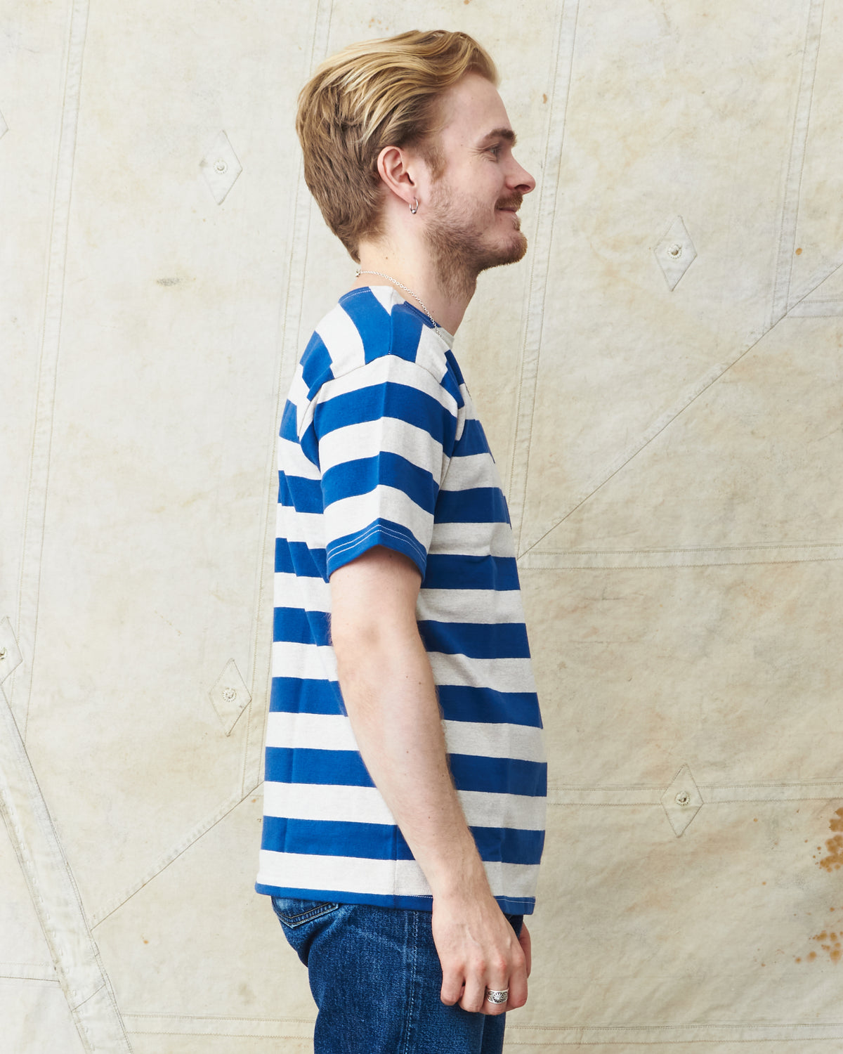 Warehouse & Co. Lot 4050 Short Sleeve Shirt Blue / Oatmeal