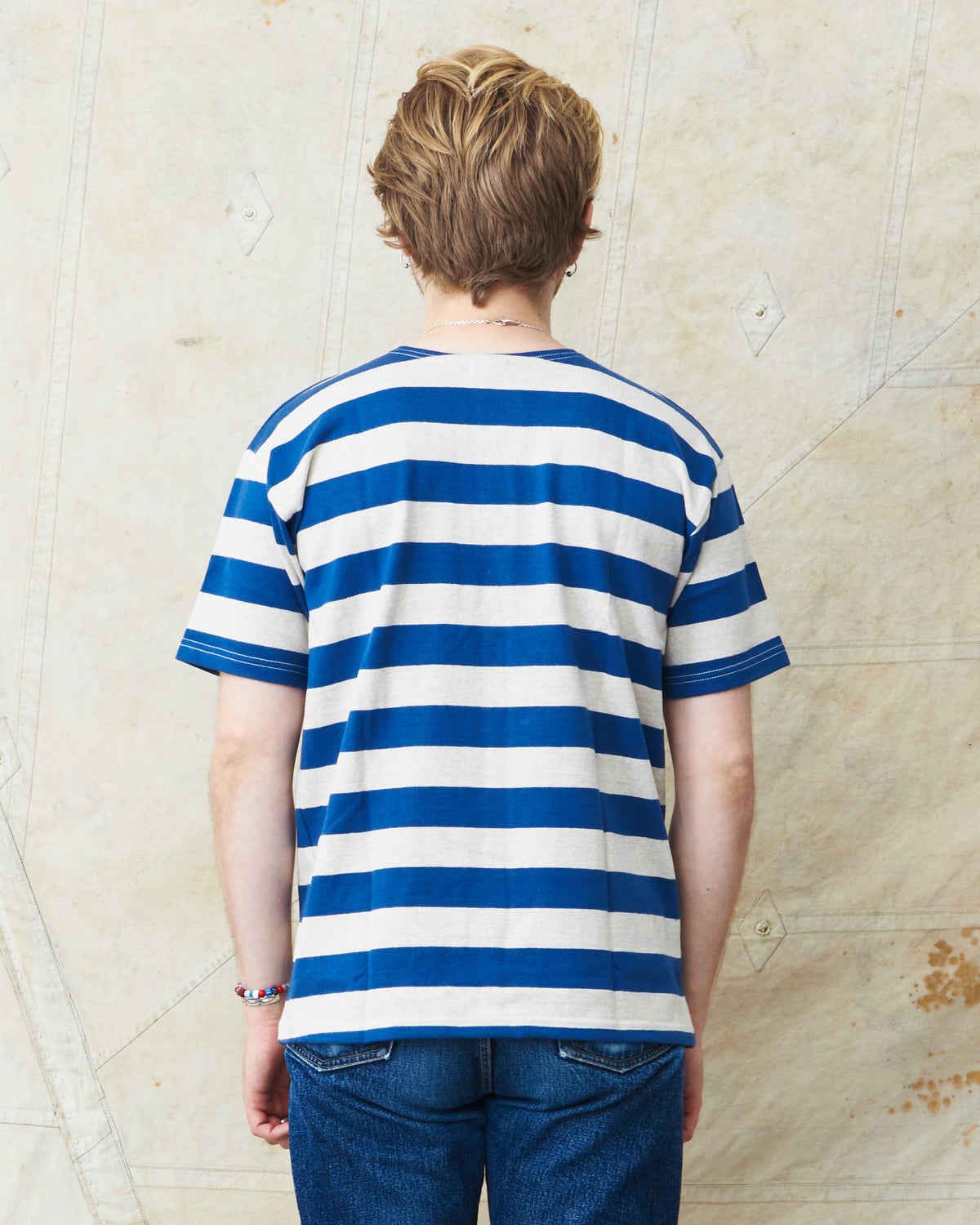 Warehouse & Co. Lot 4050 Short Sleeve Shirt Blue / Oatmeal