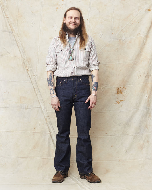 Sugar Cane & Co Dobby Stripe Work Shirt SC29146