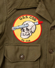 Vintage US Army Wool Shirt With U.S.S. COD Patch