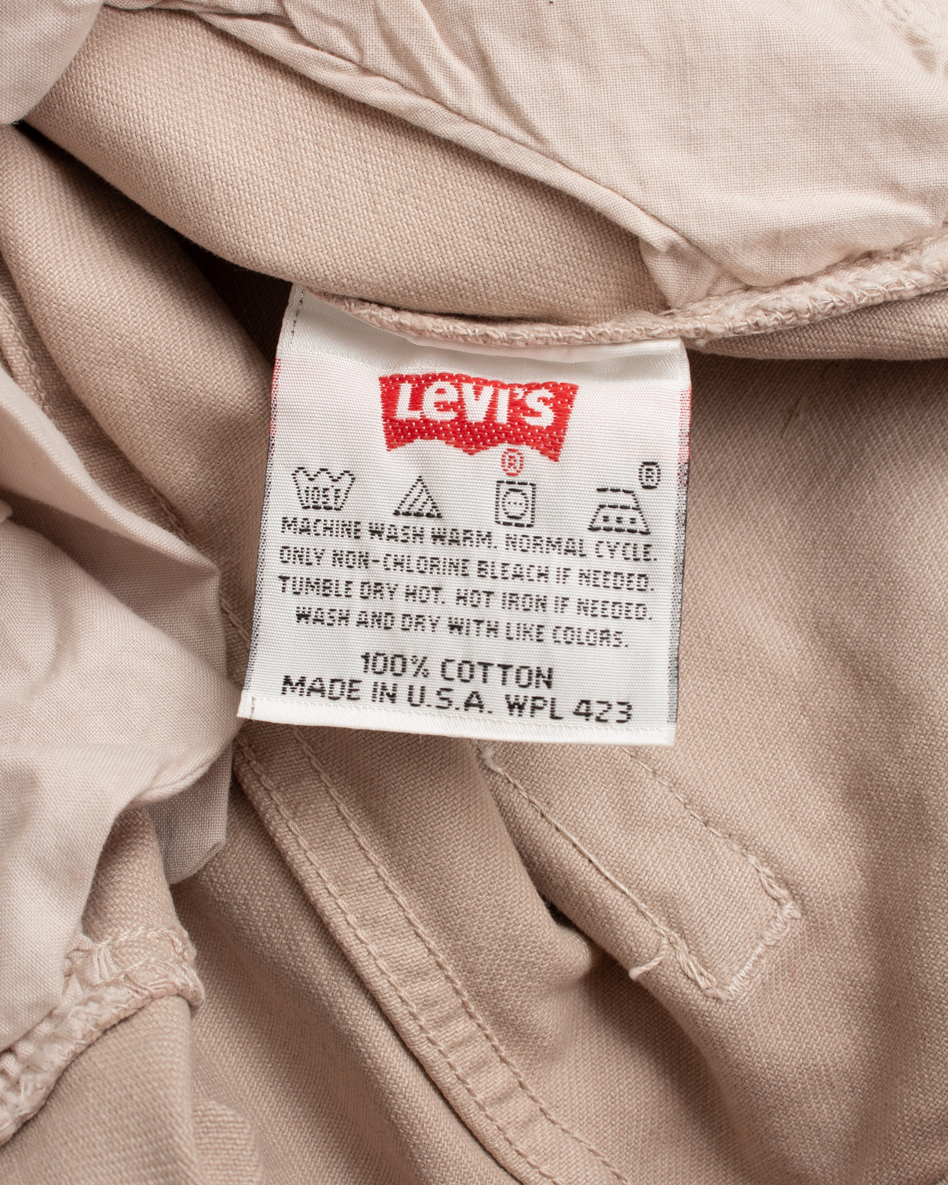 Vintage 1993 Made in USA Dead Stock Levi's 501 Beige Jeans W 30