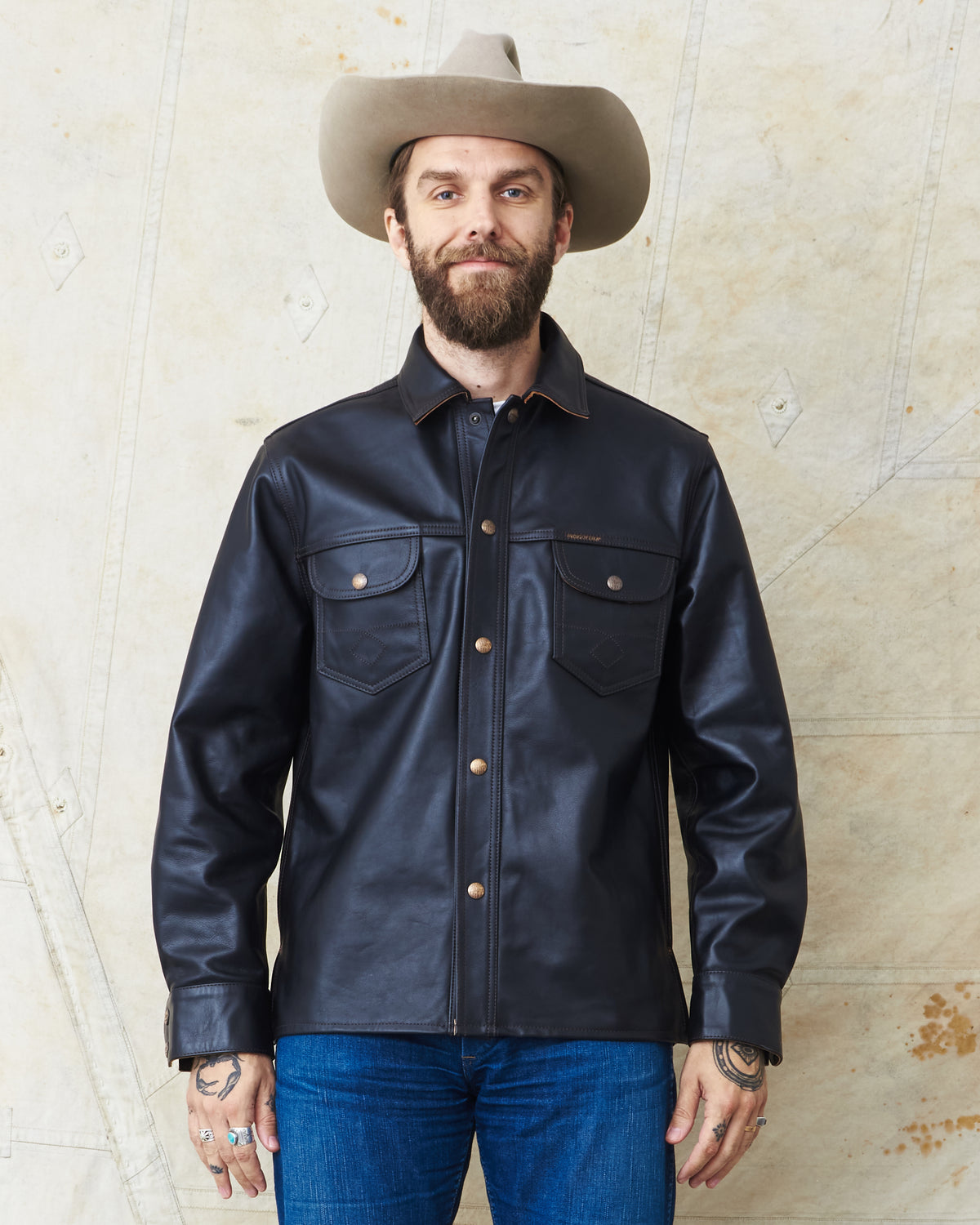 Indigofera Copeland Shirt Black Leather Teacore