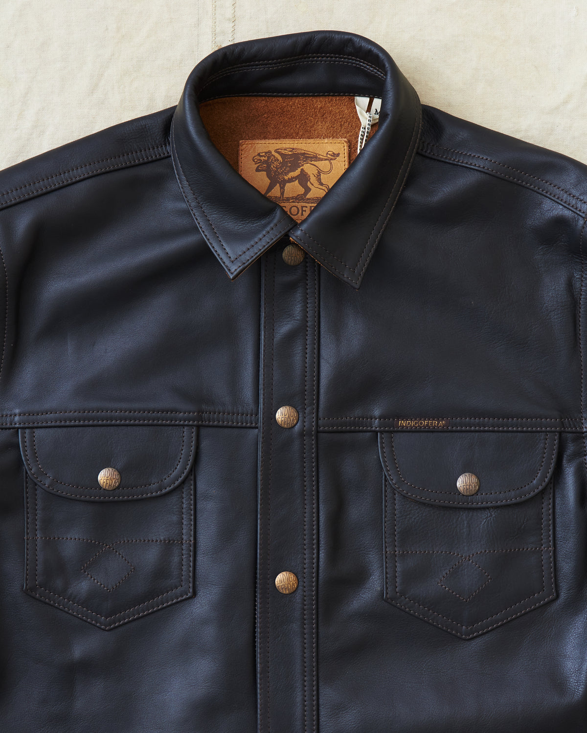 Indigofera Copeland Shirt Black Leather Teacore