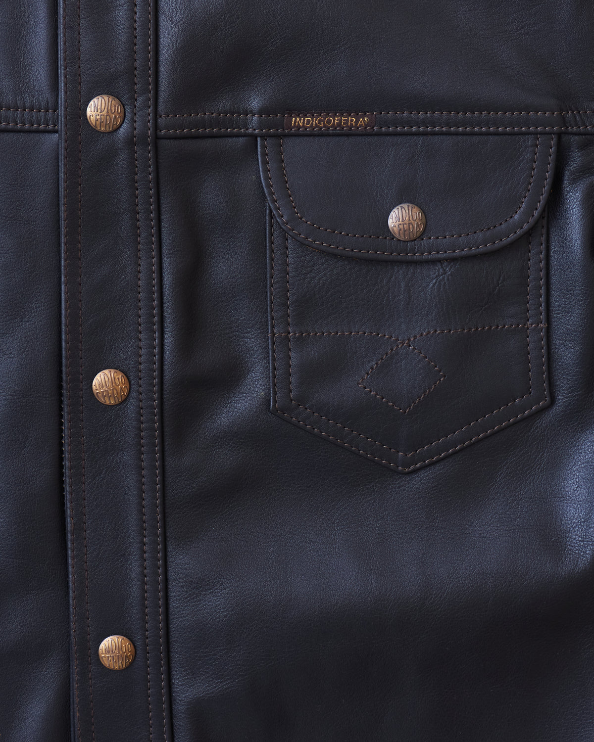 Indigofera Copeland Shirt Black Leather Teacore