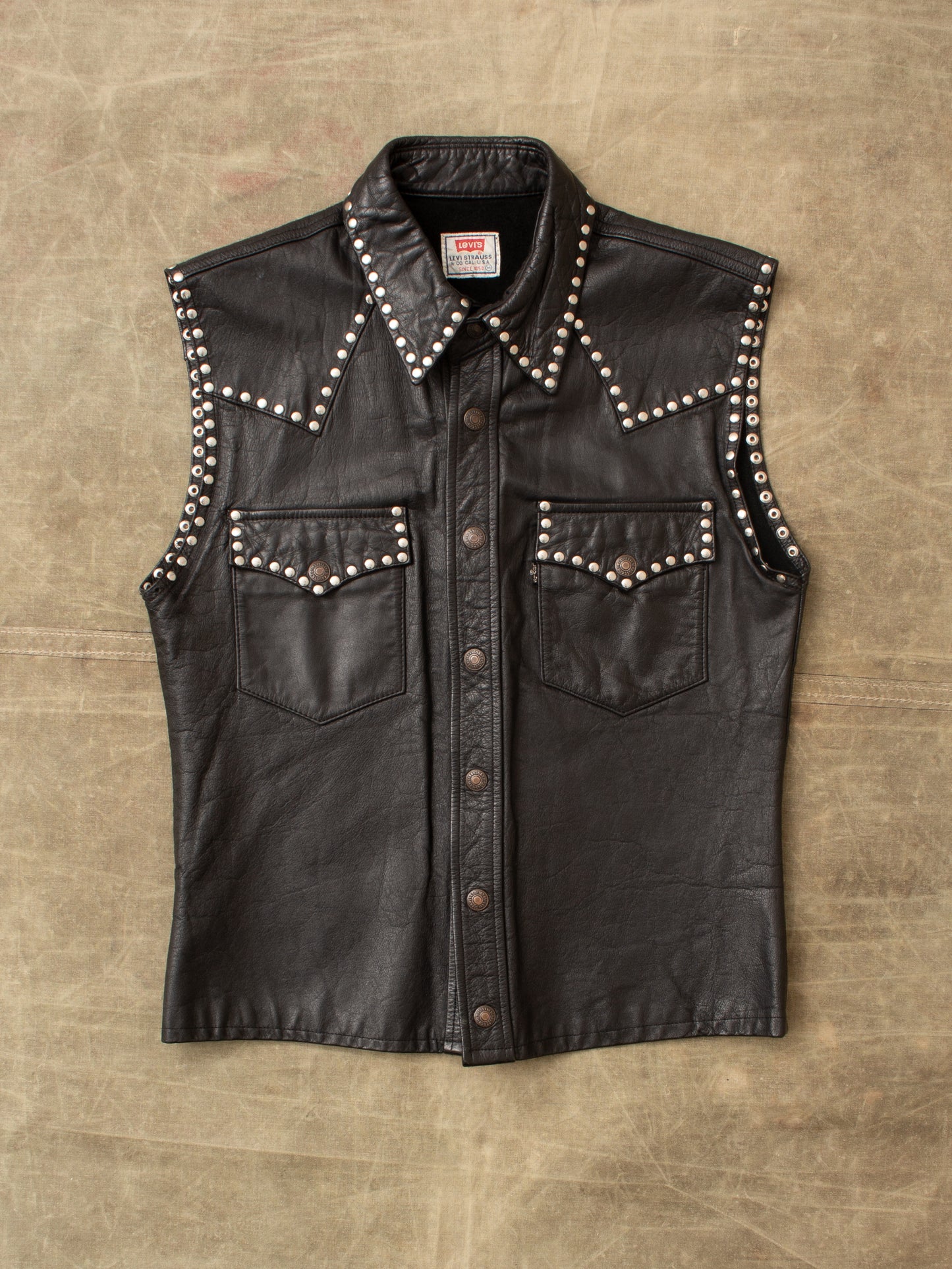 Vintage 80/90's Levi's Studded Leather Vest