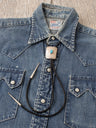 Vintage Navajo Silver & Turquoise Bolo Tie