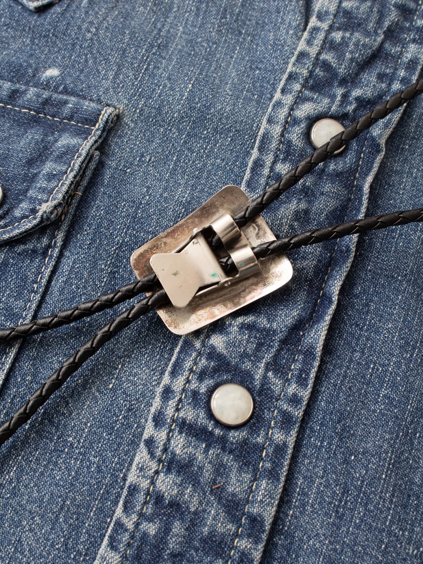 Vintage Navajo Silver & Turquoise Bolo Tie