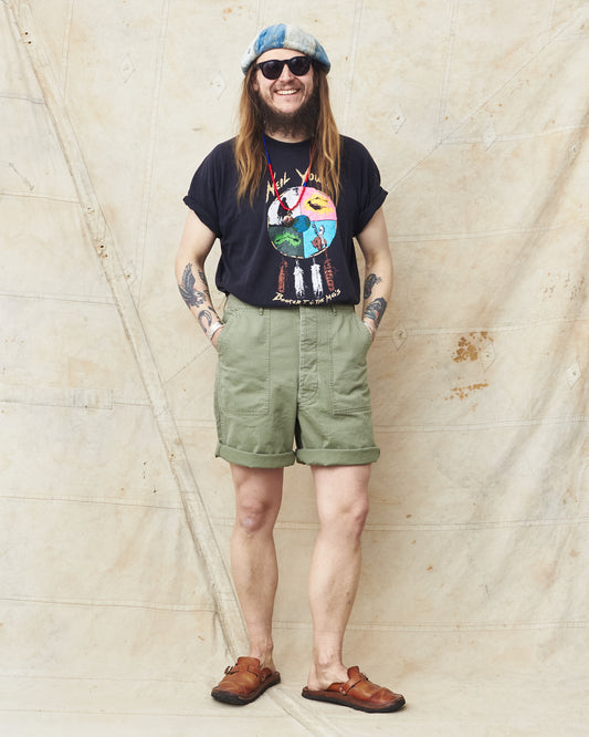 OrSlow 7103 Herringbone Twill Summer Fatigue Shorts Green