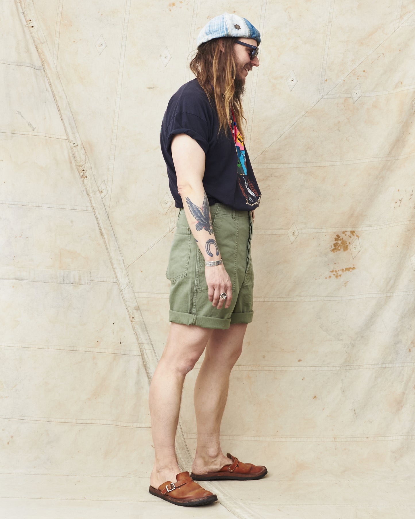 OrSlow 7103 Herringbone Twill Summer Fatigue Shorts Green