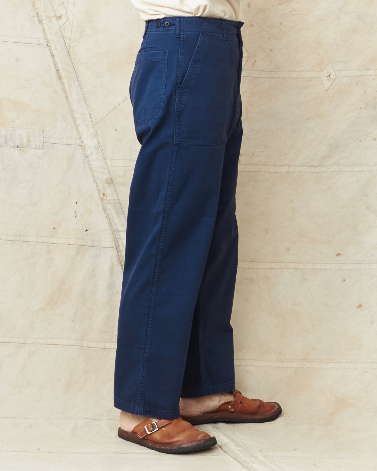 OrSlow 5103 Herringbone Summer Fatigue Trousers Navy
