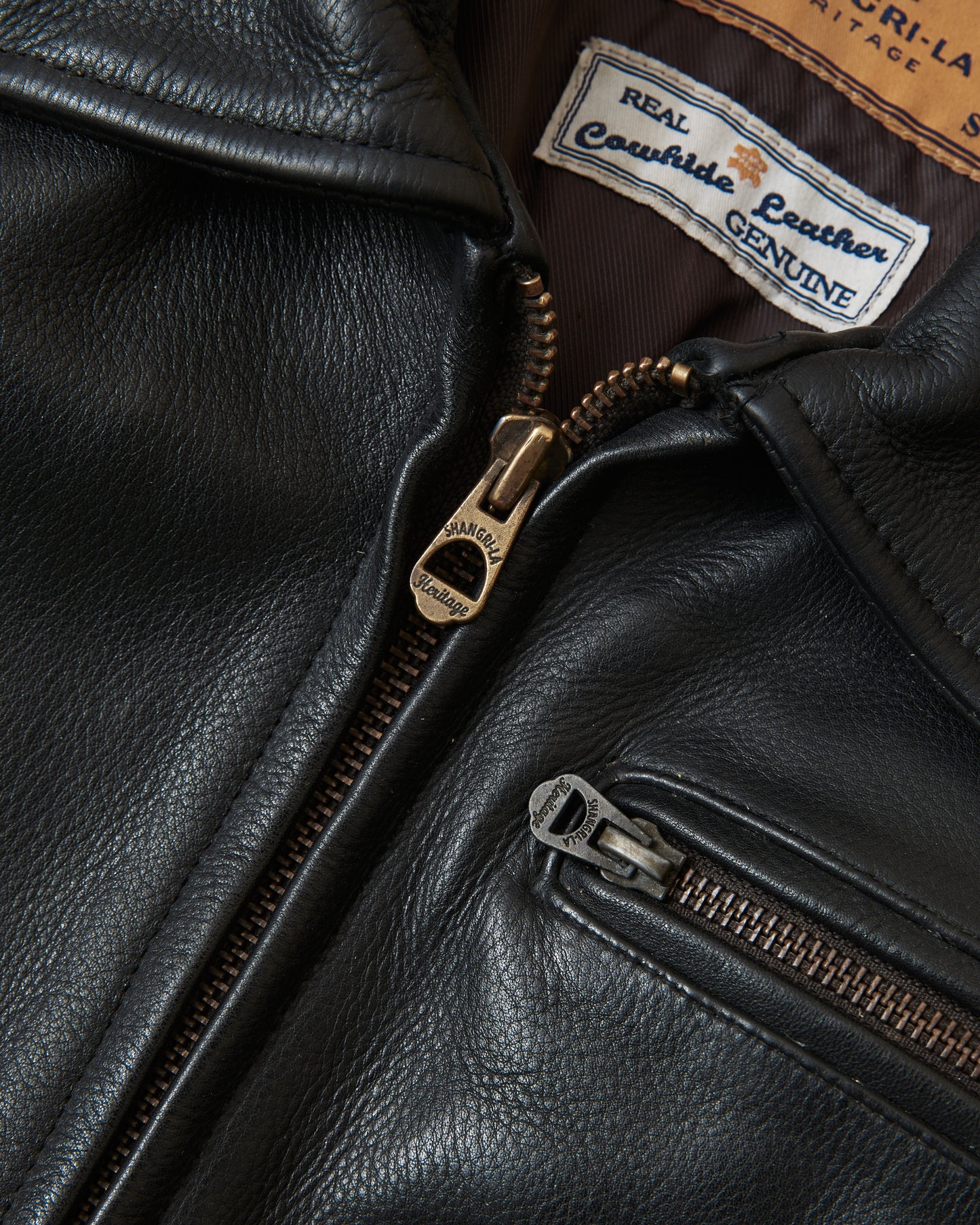 Second Hand Shangri-La Heritage “Varenne” Black Leather Jacket Size S