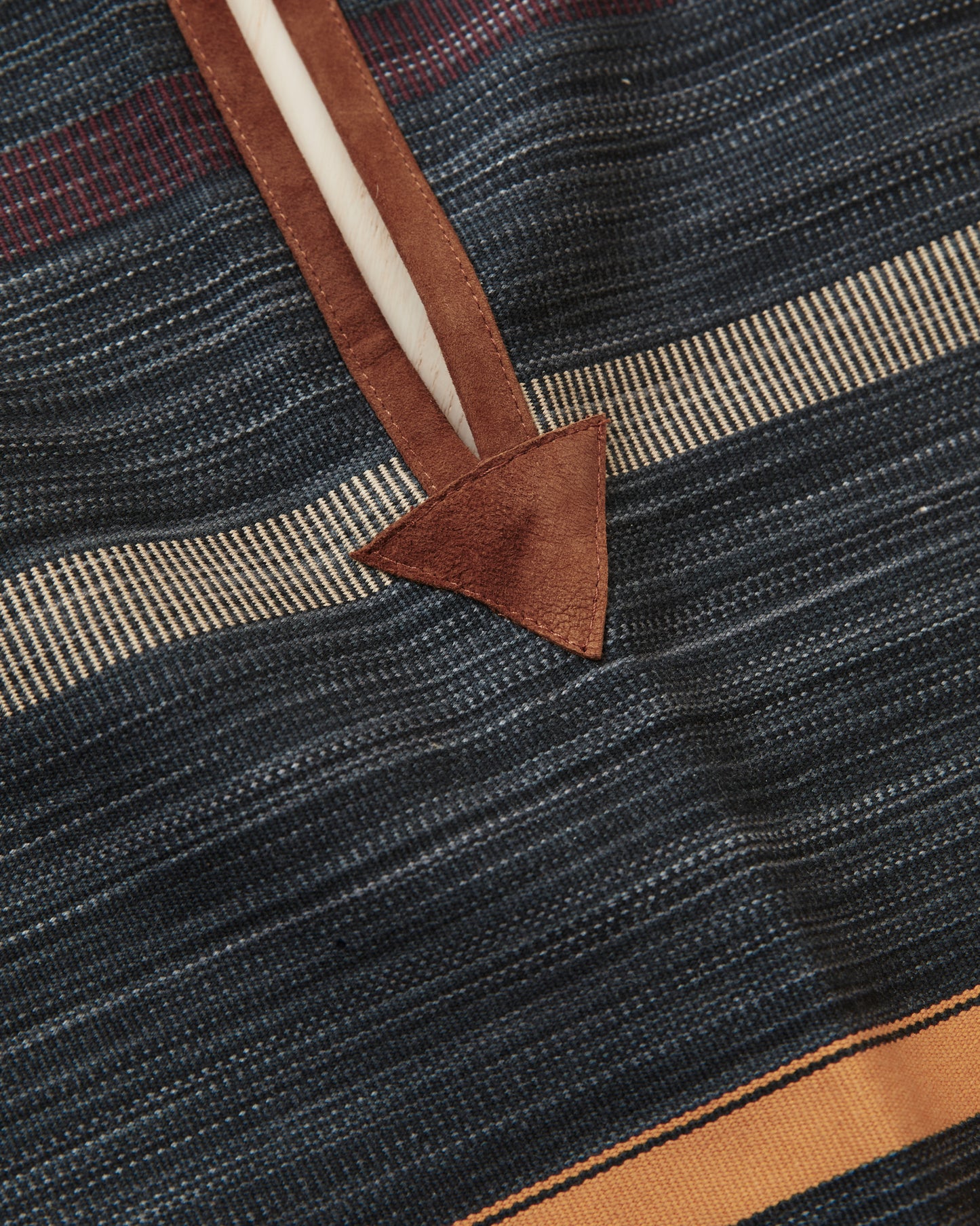 Indigofera Poncho Japanese Cotton/Wool Grey/Orange/Wine