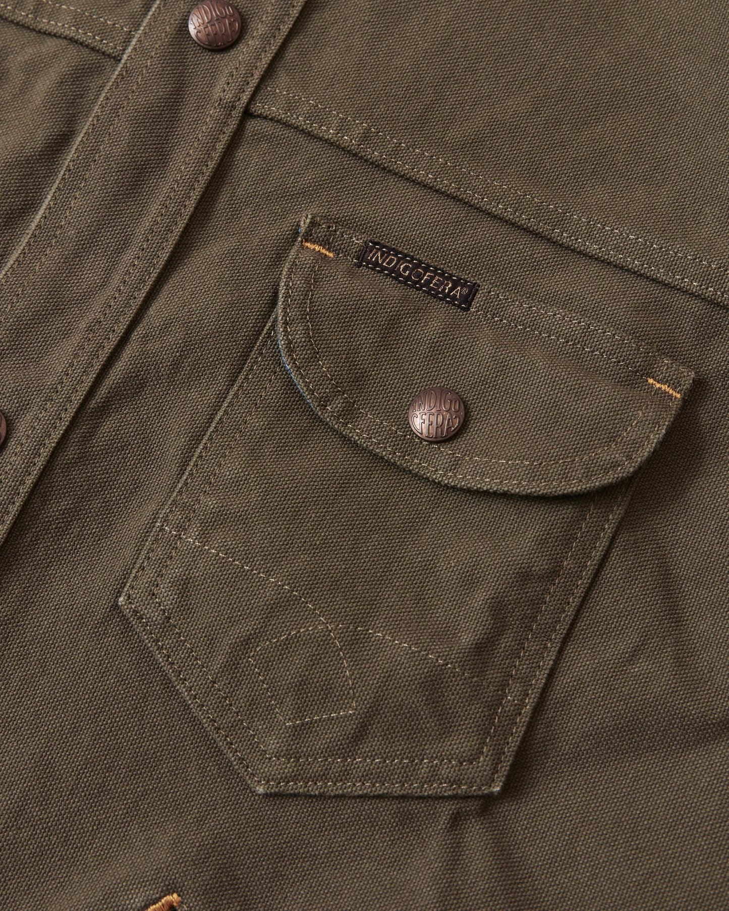 Indigofera Fargo Quarter Jacket Smithson Canvas Dark Olive