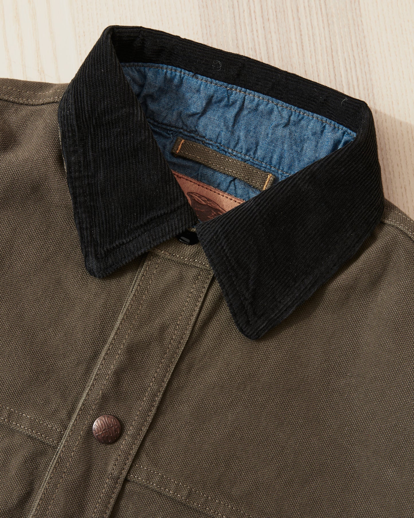 Indigofera Fargo Quarter Jacket Smithson Canvas Dark Olive