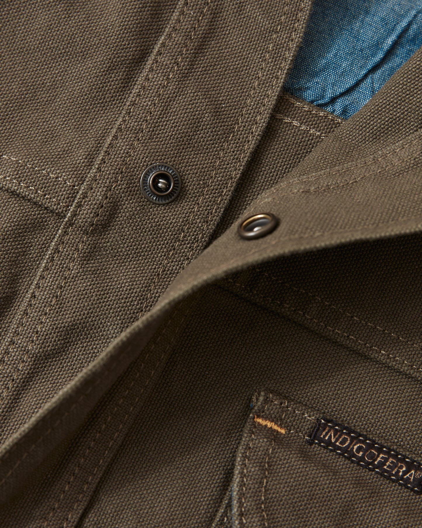 Indigofera Fargo Quarter Jacket Smithson Canvas Dark Olive